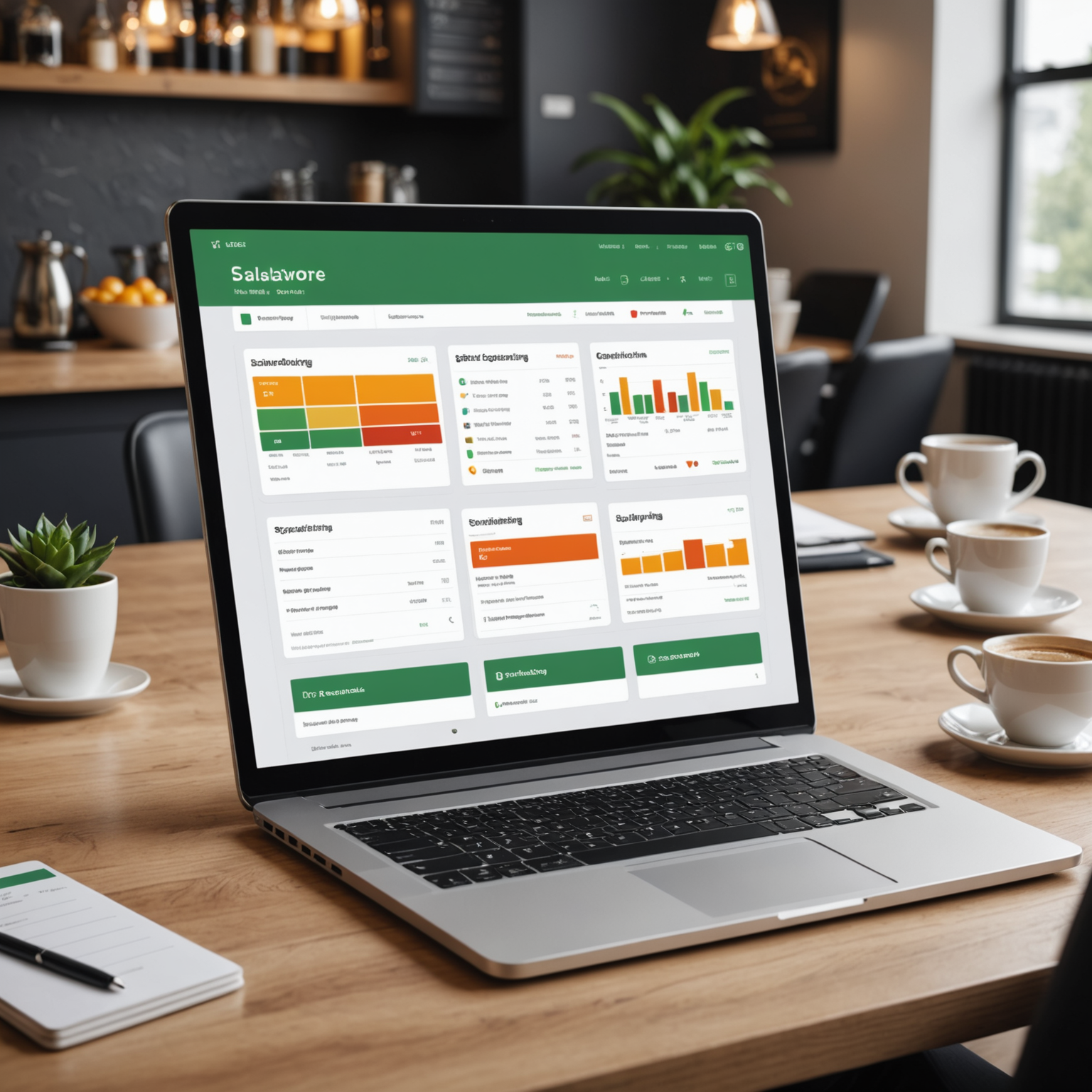 Modern digital interface showing Salvatore corporate ordering dashboard on laptop and mobile devices, user-friendly ordering system